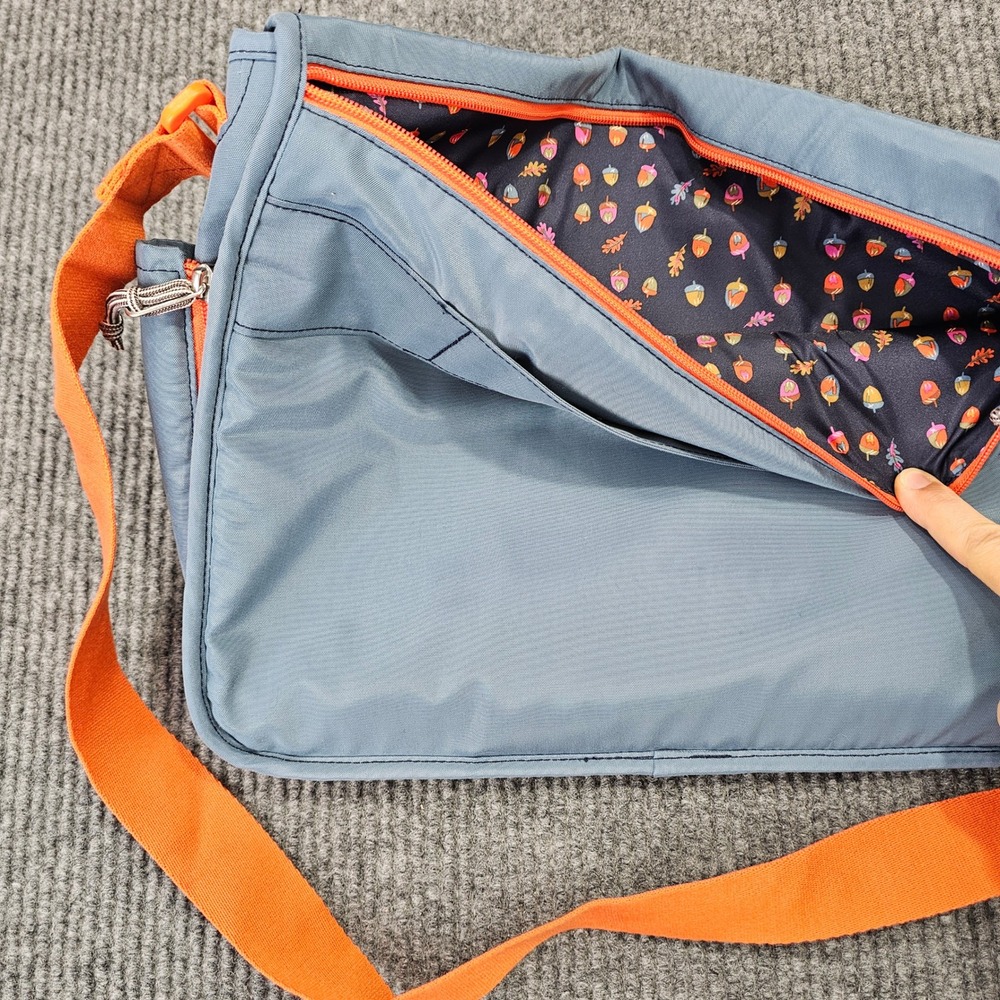 NWT Vera Bradley Laptop Messenger Women OS Mineral Blue Messenger Bag RFID Acorn - Picture 6 of 9